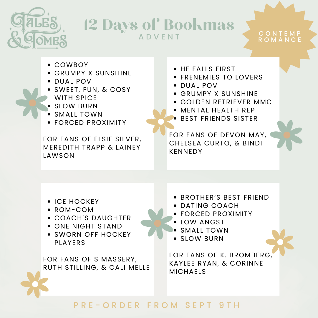 12 Days of Bookmas Advent Calendar - Contemporary Romance