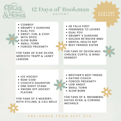 12 Days of Bookmas Advent Calendar - Contemporary Romance